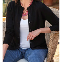 Cashmere Merino Crew Neck Cardigan