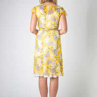 Wrap Dress, Yellow Hydrangea 