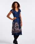 Faithful Slip Navy, worn over the Wrap Dress