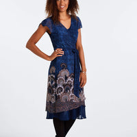 Faithful Slip Navy, worn over the Wrap Dress