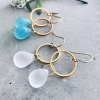 Seaglass Circle Drop Earrings