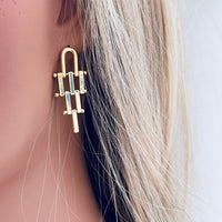 Thatched Stud Earring - Silver