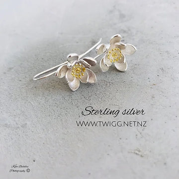 Twigg Blossom Casted Silver Drop Earrings