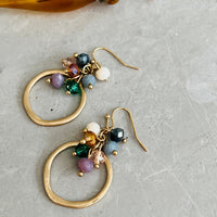 Circle cluster earrings