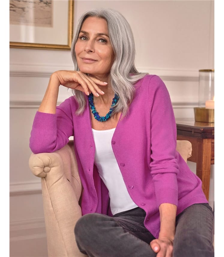 Cashmere Merino V Neck Cardigan