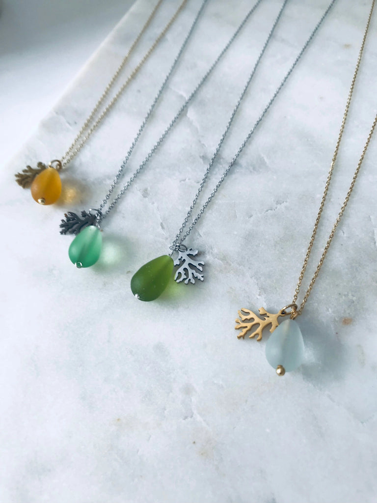 Seaglass Ocean Tear Necklace