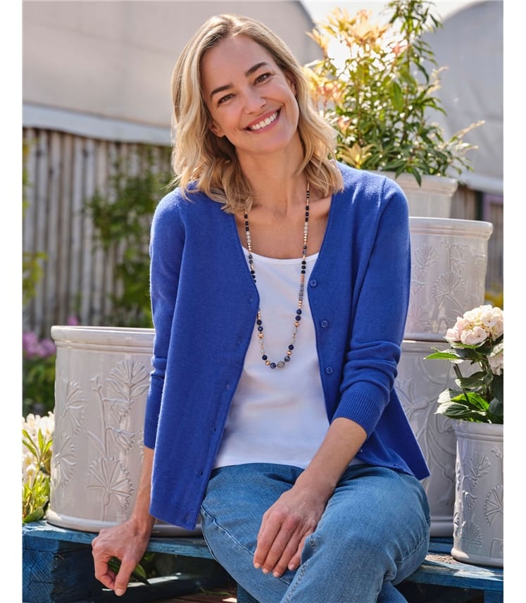 Cashmere Merino V Neck Cardigan