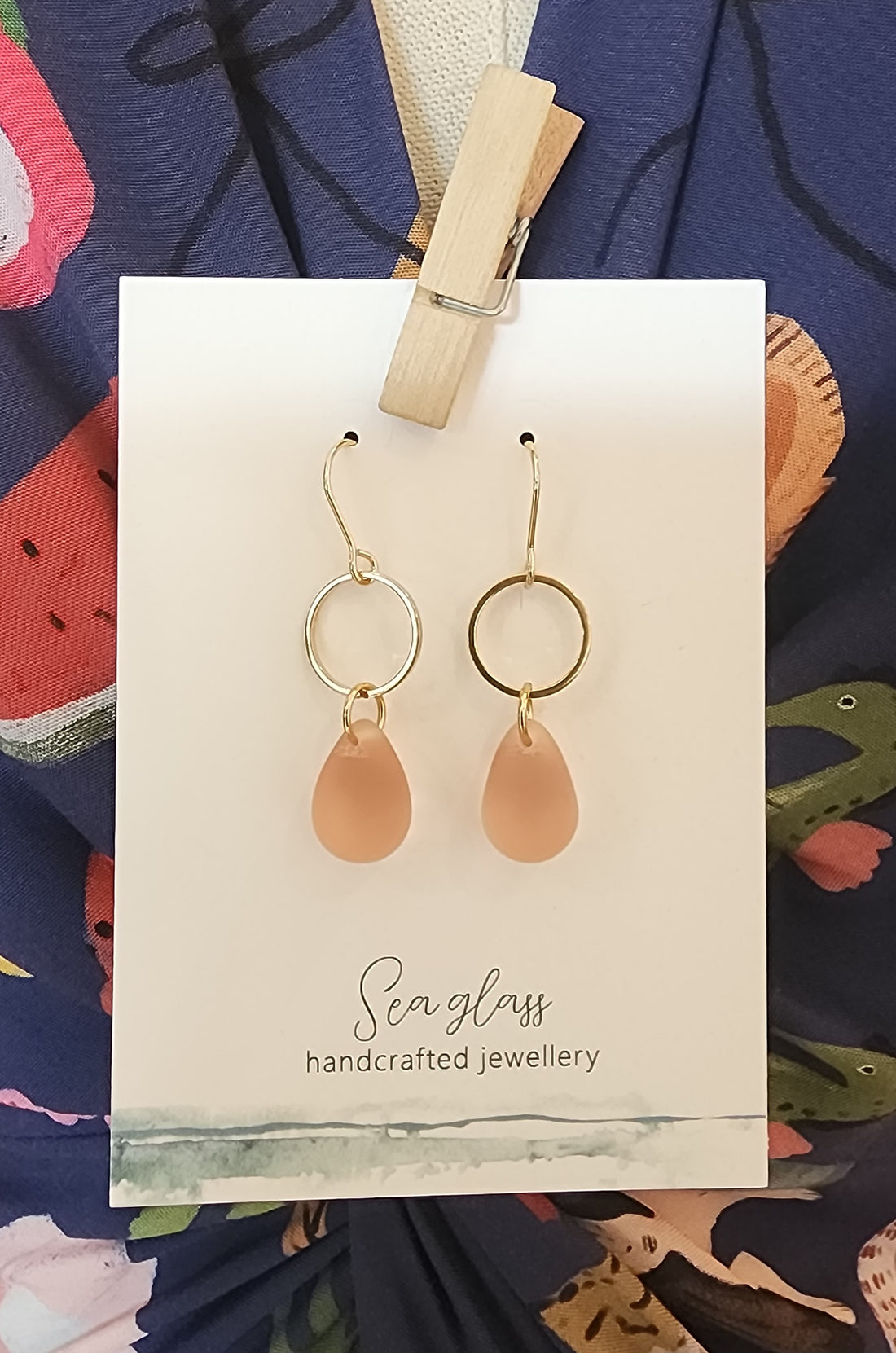 Seaglass Circle Drop Earrings
