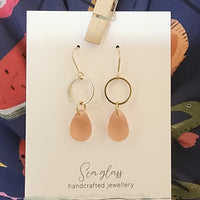 Seaglass Circle Drop Earrings