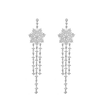 Snowflake Drop Embellished Earrings