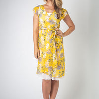 Wrap dress, Yellow Hydrangea 
